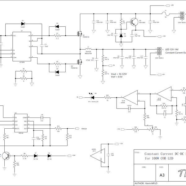 A High Efficiency Buck Converter for 100W COB LED | Hackaday.io