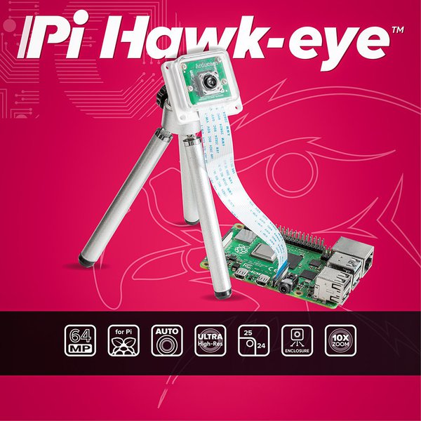 64mp hawk eye autofocus camera module for raspberry pi