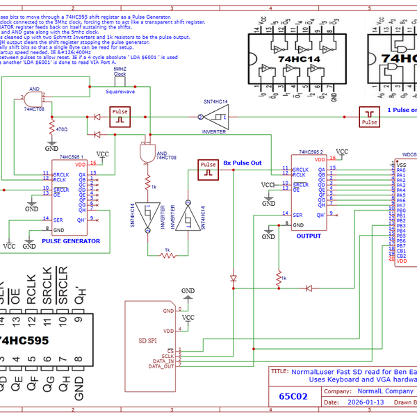Fast SD card using Ben Eater's 6502 PS/2 interface | Hackaday.io