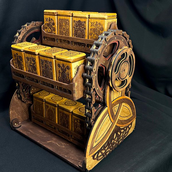Wooden Vertical Carousel Spice Rack Alchemy Design | Hackaday.io