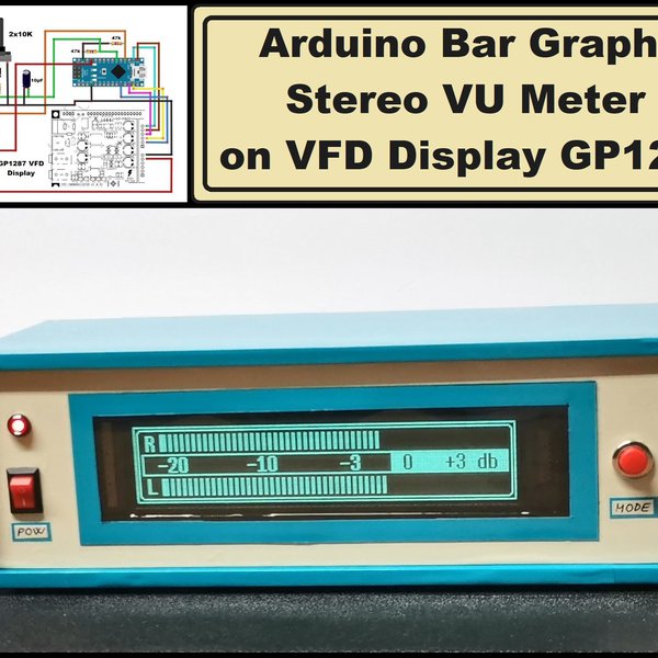 Arduino Bar graph Stereo VU meter on VFD display G | Hackaday.io