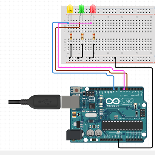 Светофор ардуино схема
