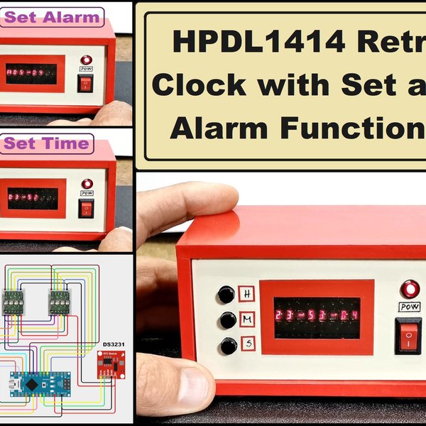 Arduino HPDL1414 Retro Clock with Set and Alarm | Hackaday.io