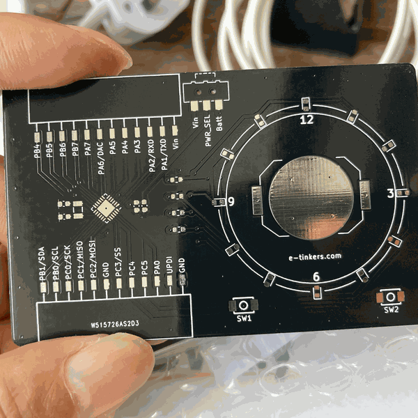 Business Card + Clock + ATtiny3227 Dev Board | Hackaday.io