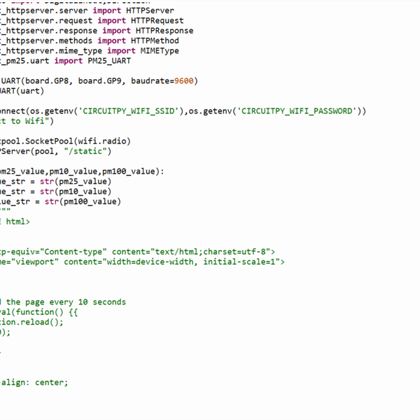 AQI Quality Monitor v2.0 (PICO W) Webserver | Hackaday.io